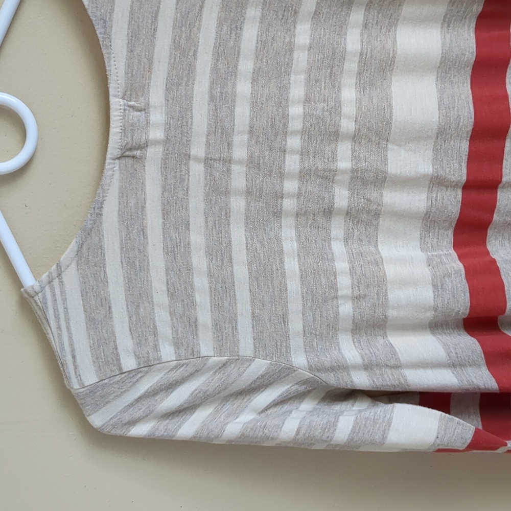 Medium Puella Striped Long Sleeve Darcy Swing Tunic Red & Tan Anthropologie - Picture 11 of 15